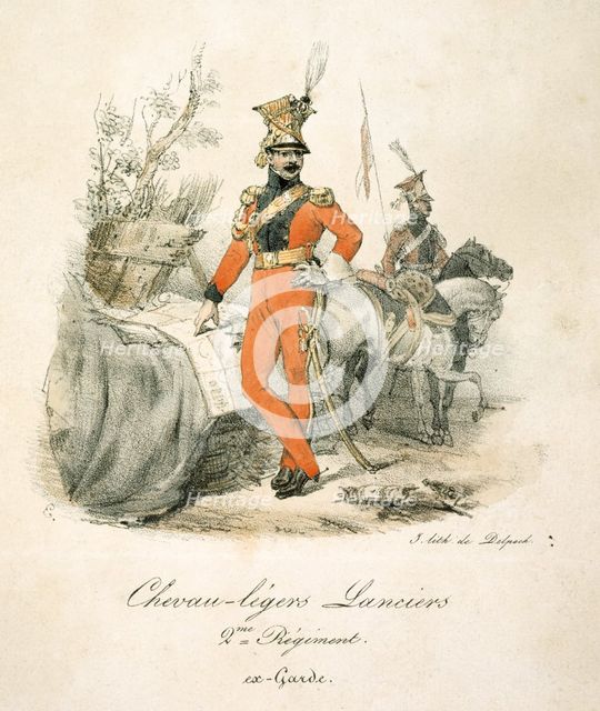 French lancers of the Napoleonic Wars, 19th century. Artist: Delpech.