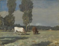 French Landscape with Cattle, 1881. Creator: Christian Skredsvig