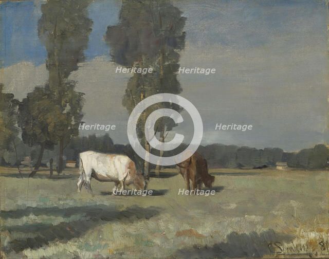 French Landscape with Cattle, 1881. Creator: Christian Skredsvig.