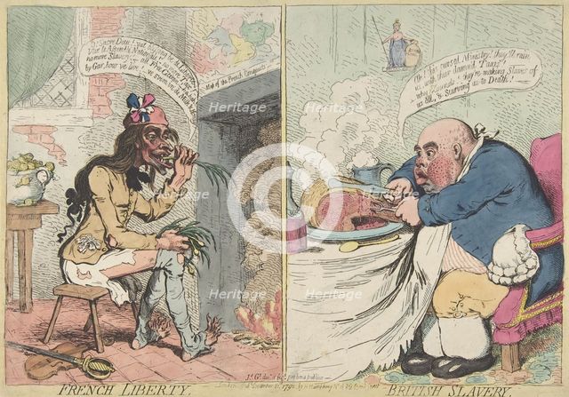 French Liberty. British Slavery, December 21, 1792., December 21, 1792. Creator: James Gillray.