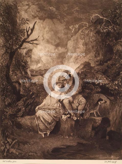 French Pastoral-Shepherd & Sheep, (c1710s), c1890s. Creator: William Brassey Hole.