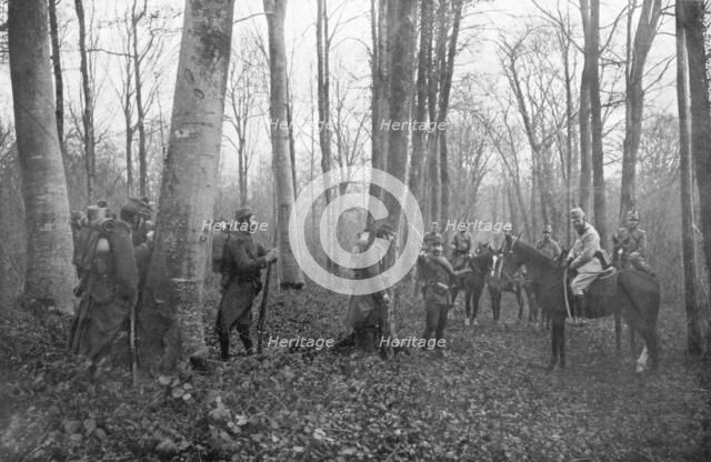 French patrols in the Forest of Argonne, France, 1915. Artist: Unknown