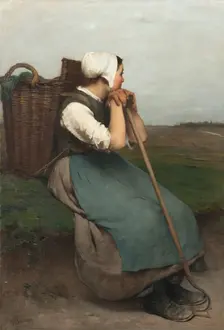 French Peasant Girl. Souvenir de Picardie. Creator: Hugo Salmson