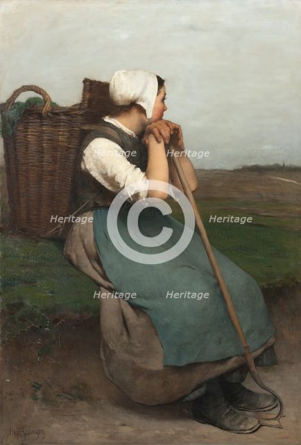 French Peasant Girl. Souvenir de Picardie. Creator: Hugo Salmson.