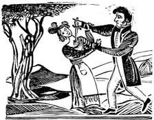 French popular woodcut used for illustrating murders, c1840 (1964). Artist: Anon