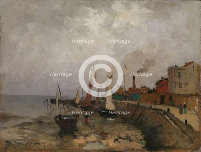 French port (Le Havre), 1875. Creator: Frits Thaulow.