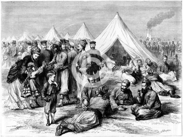 French prisoner of war camp at Wahn, near Cologne, Franco-Prussian War, 1870. Artist: Unknown