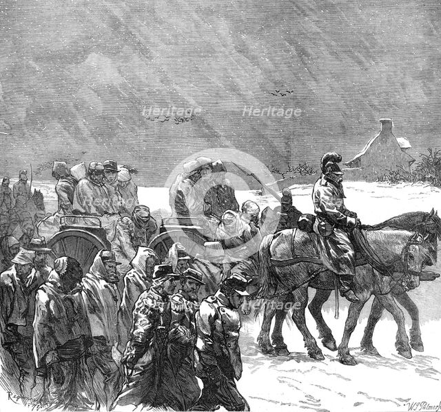 French prisoners on the road between Etampes and Orleans, 1871. Creator: William James Palmer.