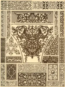 French Renaissance ornament on wood and metals, (1898). Creator: Unknown