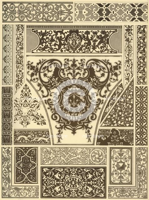French Renaissance ornament on wood and metals, (1898). Creator: Unknown.