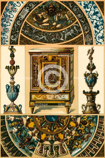 French Renaissance enamel on metal, pottery painting, metal mosaic, (1898). Creator: Unknown.