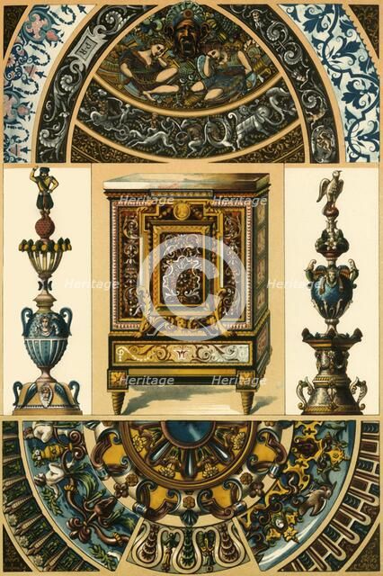 French Renaissance enamel on metal, pottery painting, metal mosaic, (1898). Creator: Unknown.