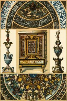 French Renaissance enamel on metal, pottery painting, metal mosaic, (1898). Creator: Unknown