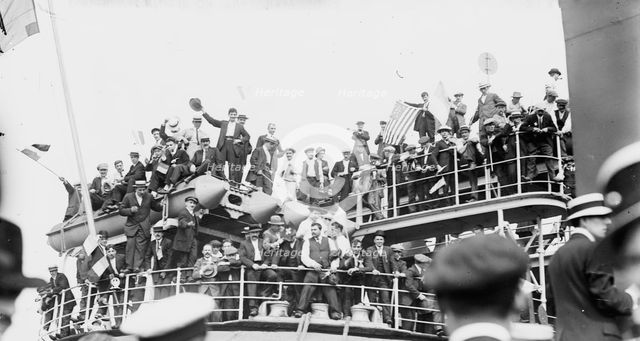 French Reservists on SANTA ANNA, 1914. Creator: Bain News Service.