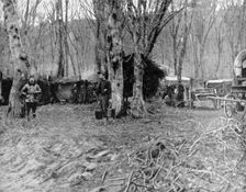 French rest area and soup kitchen behind the lines, World War I, 1915