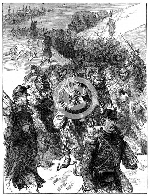French retreat to Switzerland, 30 January-1 February 1871 (c1880). Artist: Unknown