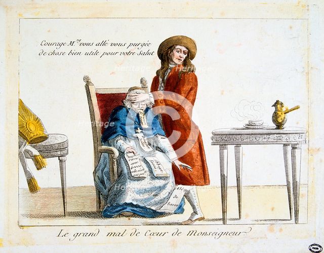 French Revolution 1789: anti-clericalism. Artist: Anon
