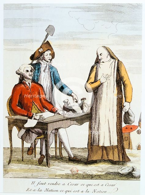 French Revolution 1789: anti-clericalism. Artist: Anon