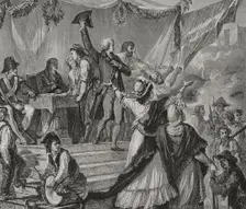 French Revolution: Enlistment of volunteers, 1876. Creators: Hippolyte de la Charlerie, Jonnard
