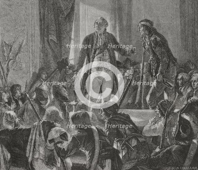 French Revolution: Louis XVI drinking to the health of the nation, Paris, 1876.  Creators: Hippolyte de la Charlerie, Jonnard.
