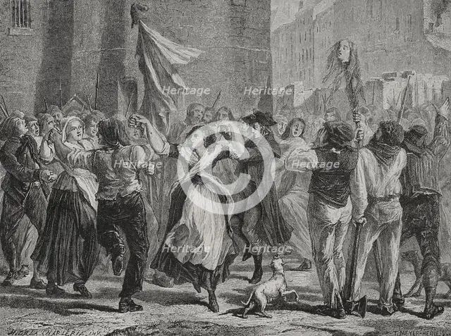 French Revolution: September Massacres (2 to 6 September 1792) 1876.  Creators: Hippolyte de la Charlerie, Theodore Meyer-Heine.