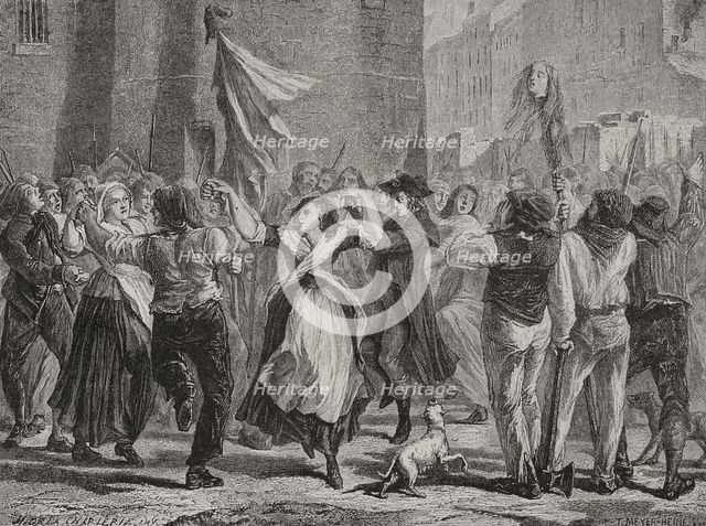 French Revolution: September Massacres (2 to 6 September 1792) 1876.  Creators: Hippolyte de la Charlerie, Theodore Meyer-Heine.