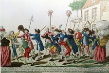 French Revolution, Parisian exiting Versailles with the heads of the Swiss Guard, October 5, 1789