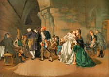 French Revolution: The parting of King Louis XVI and Marie Antoinette, 1792. Creator: Unknown