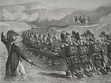 French Revolutionary Wars: Italian campaign - Battle of Valvasone or Tagliamento (16 March 1797). Creators: Hippolyte de la Charlerie, Brugnot