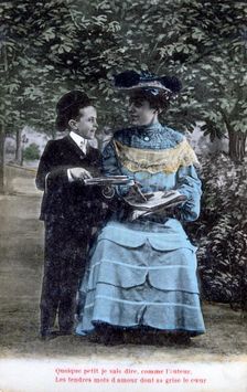 French romantic postcard, c1900