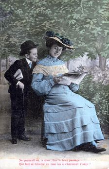 French romantic postcard, c1900