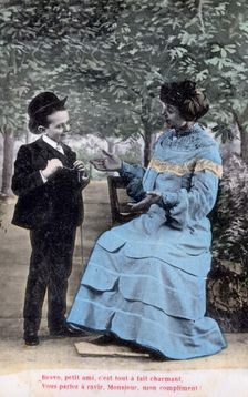 French romantic postcard, c1900