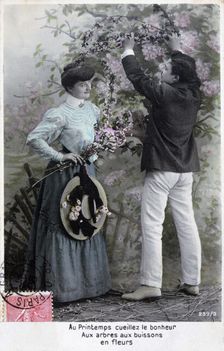 French romantic postcard, c1900