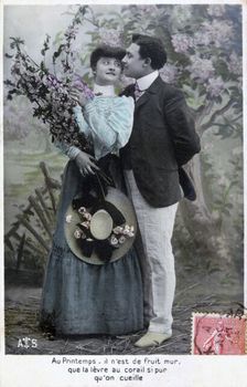 French romantic postcard, c1900