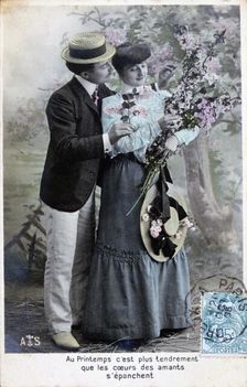 French romantic postcard, c1900