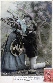 French romantic postcard, c1900