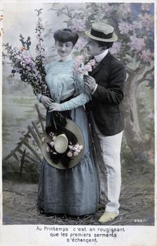 French romantic postcard, c1900
