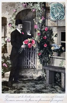 French romantic postcard, c1900