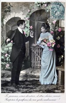 French romantic postcard, c1900