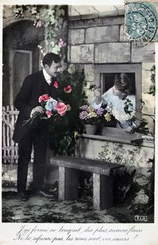French romantic postcard, c1900
