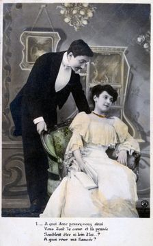 French romantic postcard, c1900