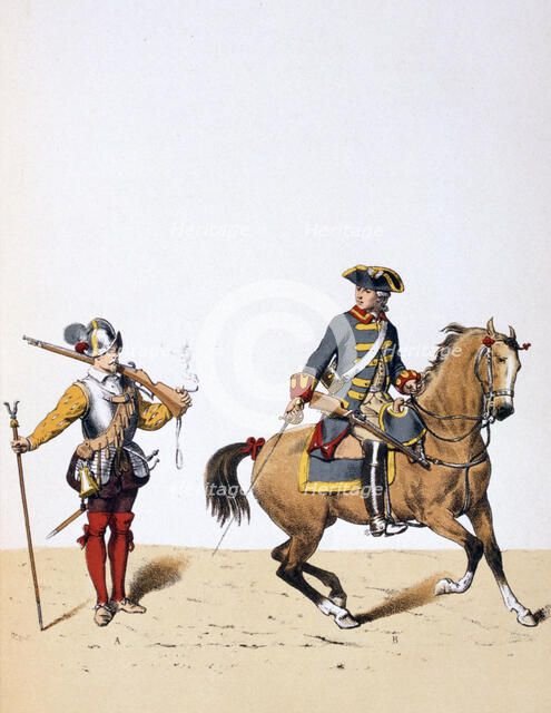 French royal troops, c1750 (1887). Artist: A Lemercier