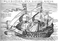 French royal warship of the 17th century, (c1880)