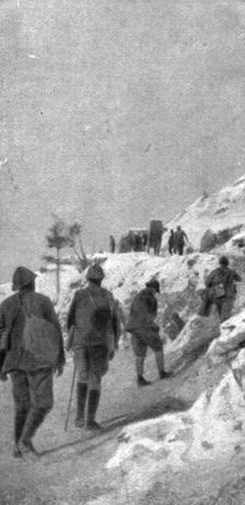 French success on the Italian front; A road in the mountains, 1917. Creator: Unknown