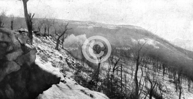 French success on the Italian front; December 29, 1917, during artillery preparation..., 1917. Creator: Unknown.