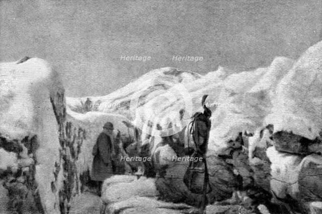 French success on the Italian front; In a trench conquered from positions..., 1917. Creator: Unknown.