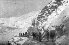 French success on the Italian front; Supply convoy between Monte Pallone..., 1917. Creator: Unknown