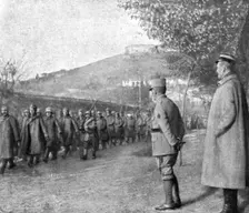 French success on the Italian front; Parade of Austrian prisoners, 1917. Creator: Unknown
