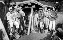 French sappers laying mines, France, First World War, 1914