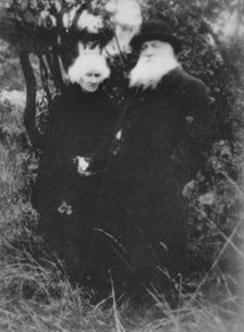 French sculptor Auguste Rodin photographed in the park of his villa at Meudon 1916, (1939)